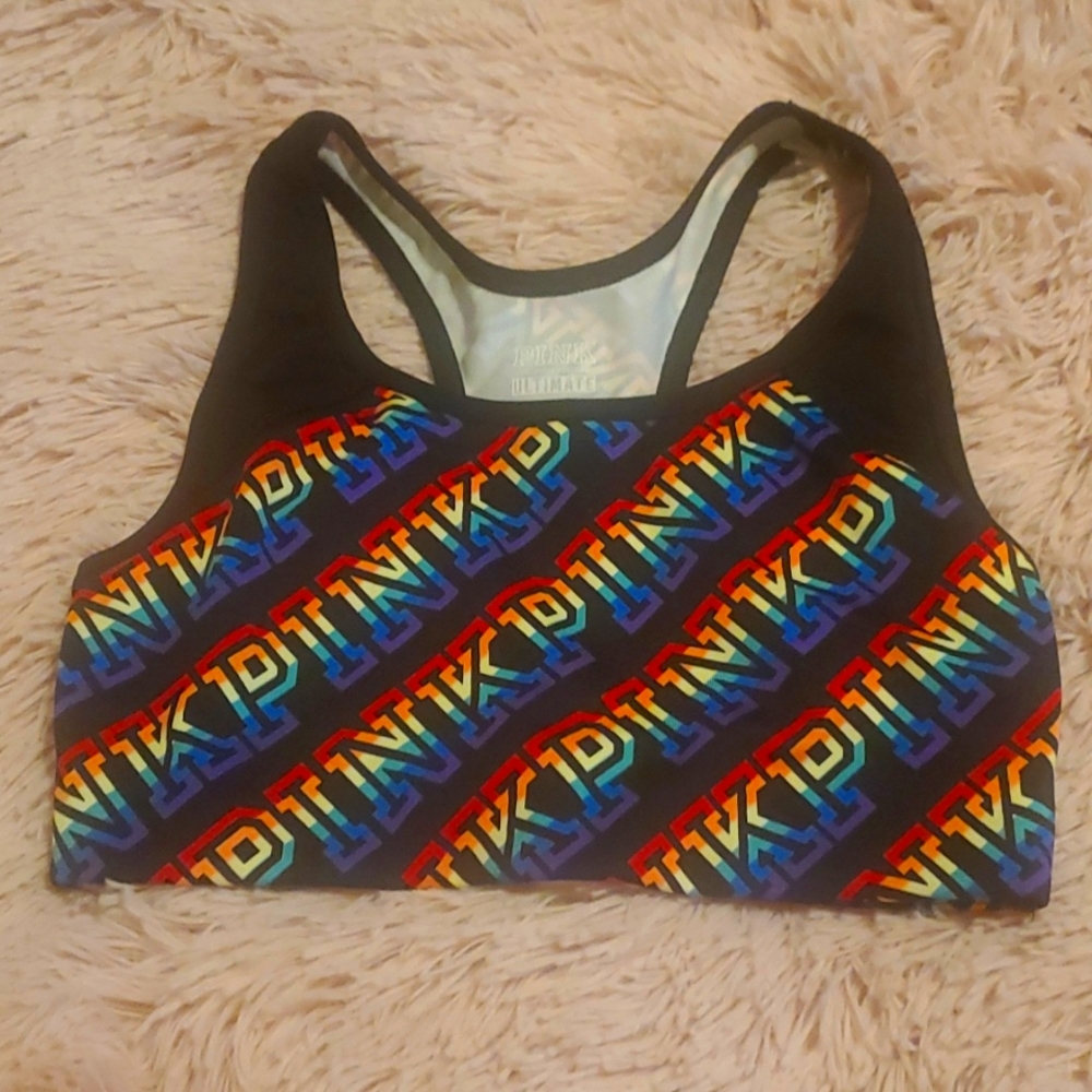 Victoria's Secret Pink rainbow sports bra